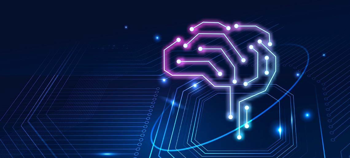 AI technology brain background digital transformation concept